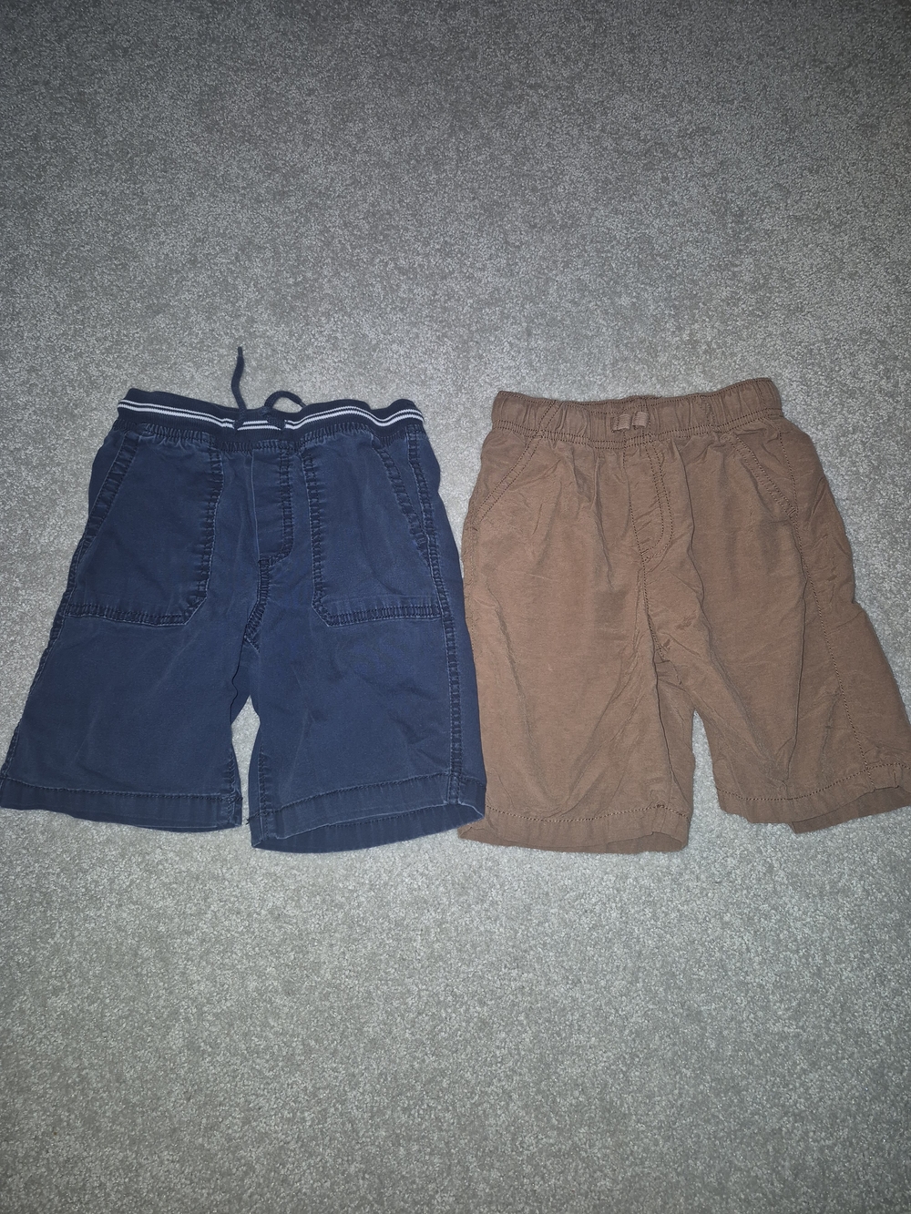 Navy and Brown Pull-On Kids Shorts - 2 Pack